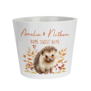 Personalised Hedgehog Large Ceramic Plant Pot