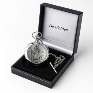 Personalised St Christopher Pewter Christening Pocket Watch