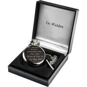 Personalised St Christopher Pewter Christening Pocket Watch