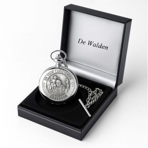 Personalised St Christopher Grandson Pewter Pocket Watch