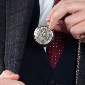 Personalised St Christopher Grandson Pewter Pocket Watch