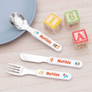 Personalised Easter Bunny Metal Cutlery Set