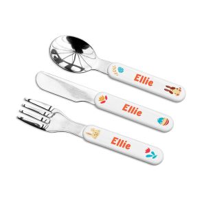 Personalised Easter Bunny Metal Cutlery Set