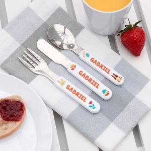 Personalised Easter Bunny Metal Cutlery Set