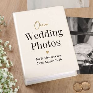 Personalised Black & Gold Free Text 6x4 Wedding Photo Album