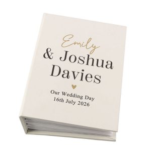 Personalised Black & Gold Free Text 6x4 Wedding Photo Album