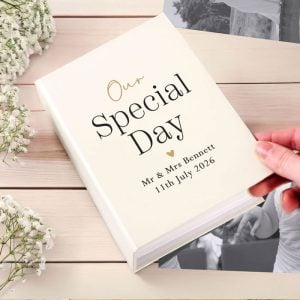 Personalised Black & Gold Free Text 6x4 Wedding Photo Album