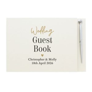 Personalised Black & Gold Free Text Guestbook