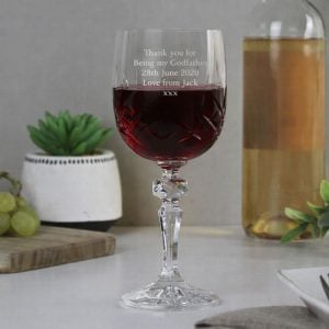 Personalised Godfather Cut Crystal Wine Glass Thank You Gift