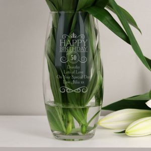 Personalised Engraved Birthday Bullet Vase