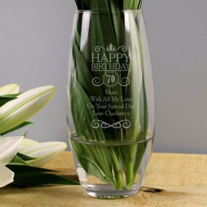 Personalised Engraved Birthday Bullet Vase