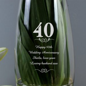 Personalised 40 Years Bullet Vase - Anniversary or Birthday