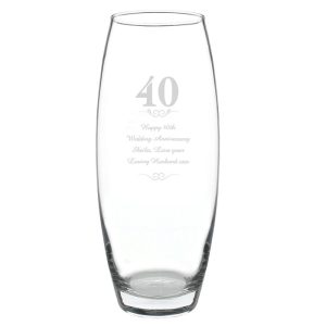 Personalised 40 Years Bullet Vase - Anniversary or Birthday