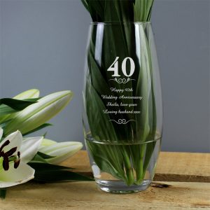 Personalised 40 Years Bullet Vase - Anniversary or Birthday