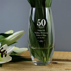 Personalised Engraved 50 Years Bullet Vase