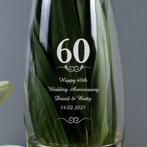 Personalised 60 Years Bullet Vase - Birthday or Anniversary