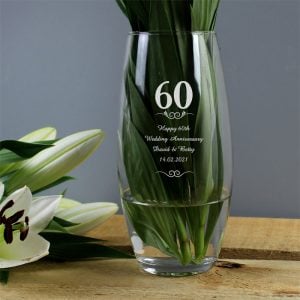 Personalised 60 Years Bullet Vase - Birthday or Anniversary