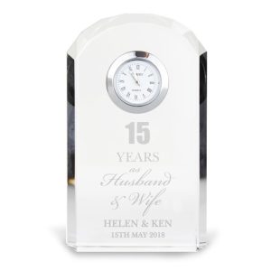 Personalised Engraved Wedding Anniversary Crystal Clock