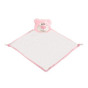 Personalised Embroidered Cubbies Pink Bear Baby Comforter