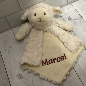 Personalised Embroidered Cubbies Lamb Lovey Comfort Blanket