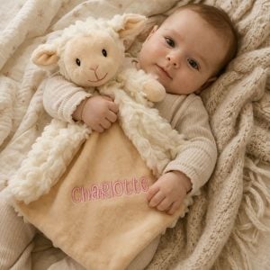 Personalised Embroidered Cubbies Lamb Lovey Comfort Blanket