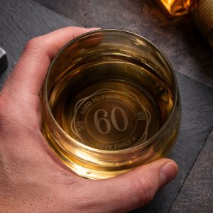 Personalised Base Engraved Big Age Birthday Whisky Tumbler