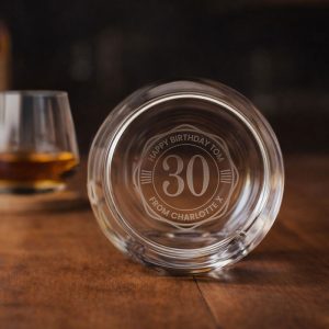 Personalised Base Engraved Big Age Birthday Whisky Tumbler