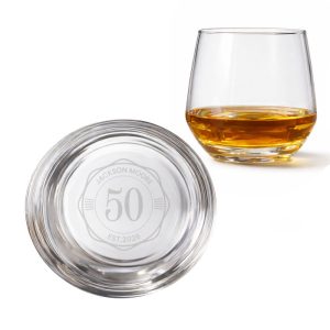 Personalised Base Engraved Big Age Birthday Whisky Tumbler
