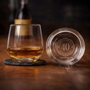 Personalised Base Engraved Big Age Birthday Whisky Tumbler