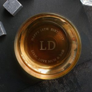 Personalised Base Engraved Initials & Message Glass Tumbler
