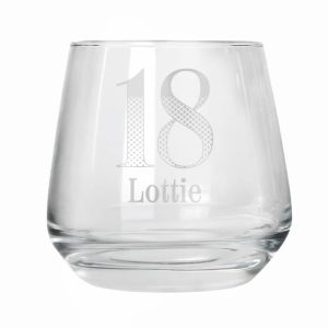 Personalised Engraved Big Age Glass Tumbler Birthday Gift