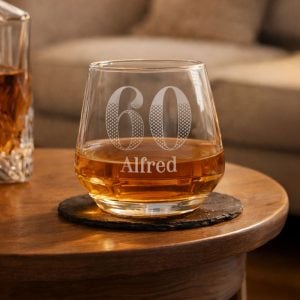 Personalised Engraved Big Age Glass Tumbler Birthday Gift