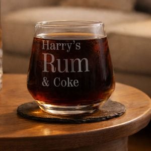 Personalised Name & Drink Engraved Glass Tumbler