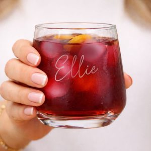 Personalised Engraved Name Only Glass Tumbler