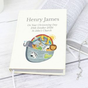 Personalised Noah's Ark Christening Bible Eco-friendly