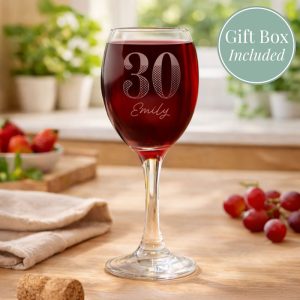 Personalised Big Age Engraved Wine Glass