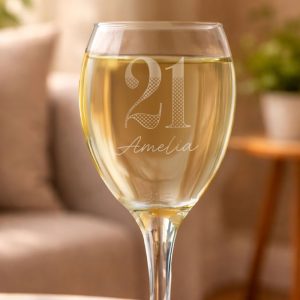 Personalised Big Age Engraved Wine Glass