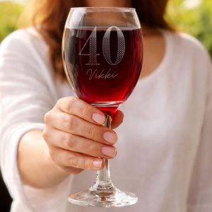 Personalised Big Age Engraved Wine Glass