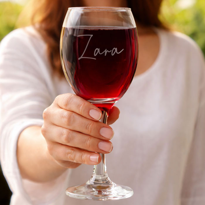 Personalised Engraved Name Wine Glass