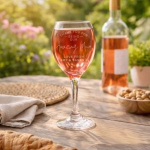Personalised Engraved Thank you Wine Glass