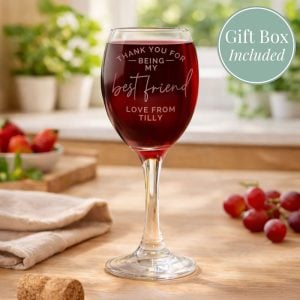 Personalised Engraved Thank you Wine Glass