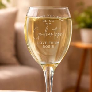 Personalised Engraved Thank you Wine Glass