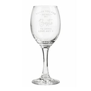 Personalised Engraved Thank you Wine Glass