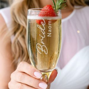 Personalised Bride Elegant Flute Glass