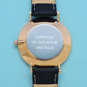 Personalised Elie Beaumont Ladies Black & Gold Watch