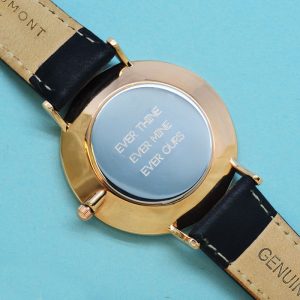 Personalised Elie Beaumont Ladies Black & Gold Watch