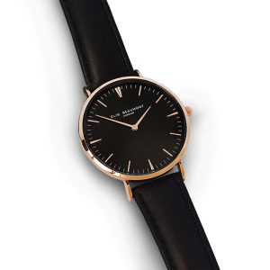 Personalised Elie Beaumont Ladies Black & Gold Watch