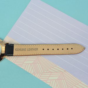 Personalised Elie Beaumont Ladies Black & Gold Watch
