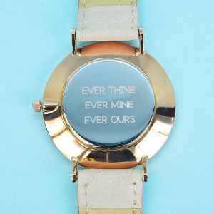 Personalised Elie Beaumont Ladies Leather Watch Stone Taupe