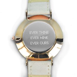 Personalised Elie Beaumont Ladies Leather Watch Stone Taupe